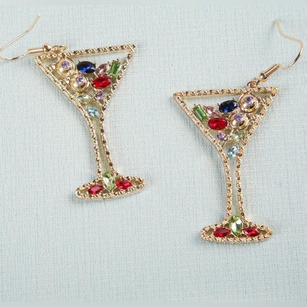 Champagne Glass Design Earrings